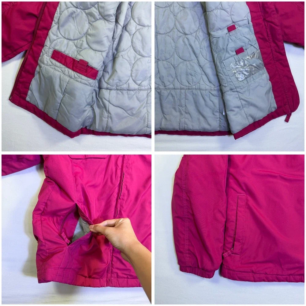 White Sierra Girls Large Magenta‎ Pink Hooded Insulated Jacket Full Zip Coat